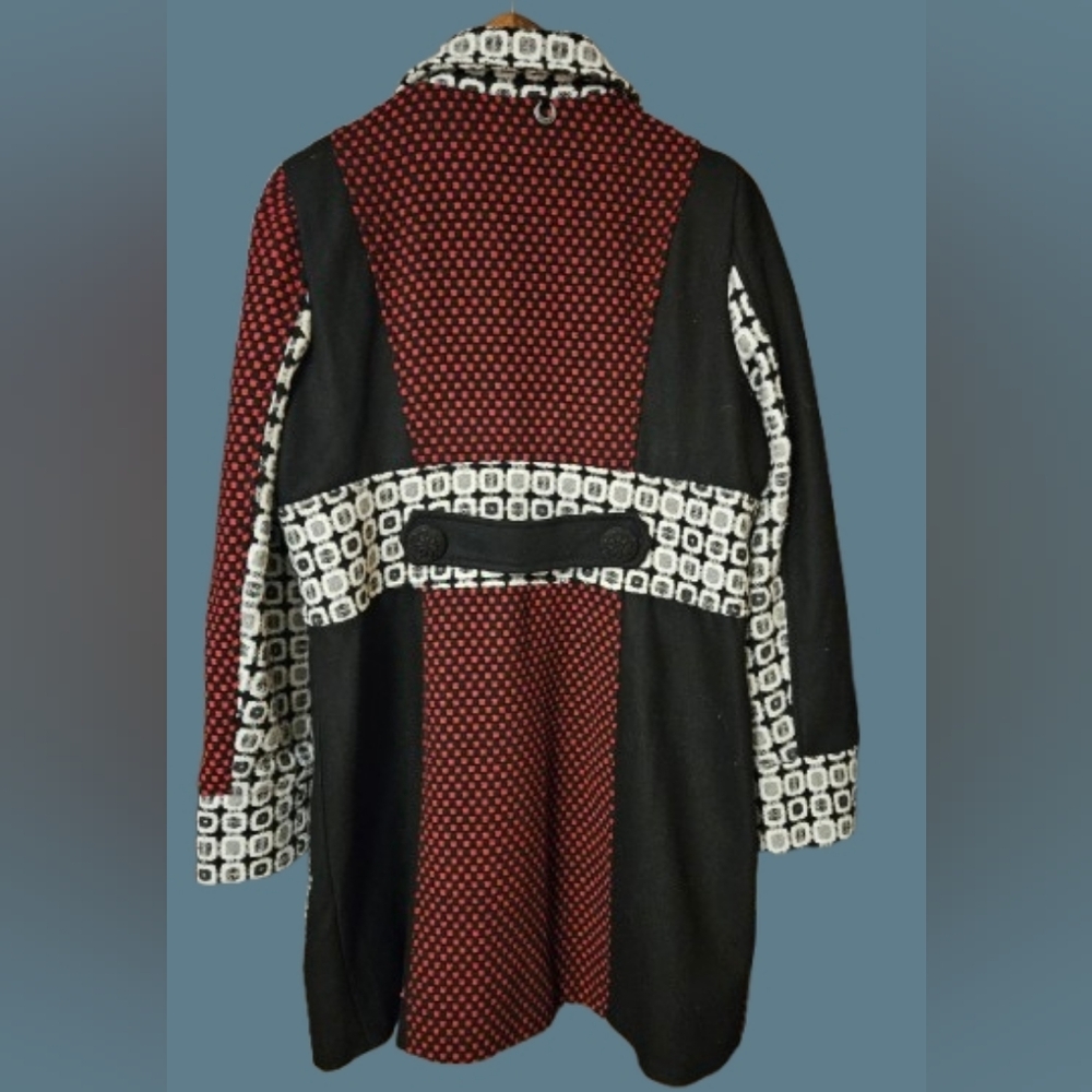 *Kessley Wool Blend Patchwork Coat - image 6